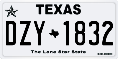 TX license plate DZY1832