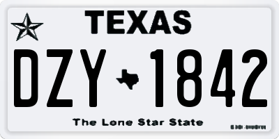 TX license plate DZY1842