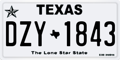 TX license plate DZY1843