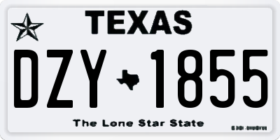 TX license plate DZY1855