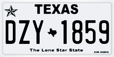 TX license plate DZY1859