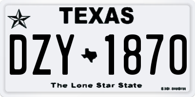 TX license plate DZY1870