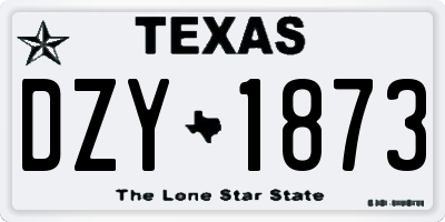 TX license plate DZY1873