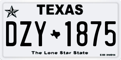 TX license plate DZY1875