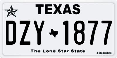 TX license plate DZY1877