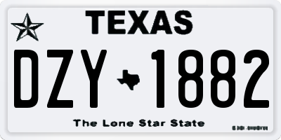 TX license plate DZY1882