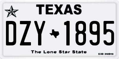 TX license plate DZY1895