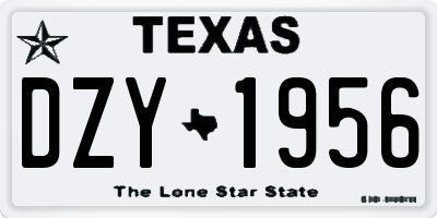 TX license plate DZY1956