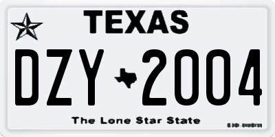 TX license plate DZY2004