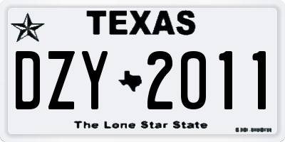 TX license plate DZY2011