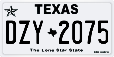 TX license plate DZY2075