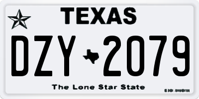 TX license plate DZY2079