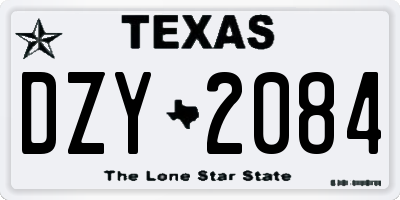 TX license plate DZY2084