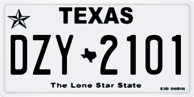 TX license plate DZY2101