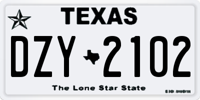 TX license plate DZY2102
