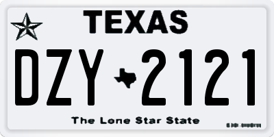 TX license plate DZY2121