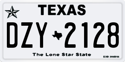 TX license plate DZY2128