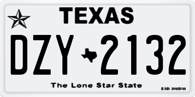 TX license plate DZY2132