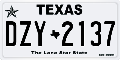TX license plate DZY2137
