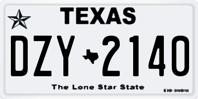 TX license plate DZY2140