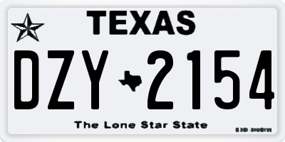 TX license plate DZY2154
