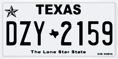 TX license plate DZY2159