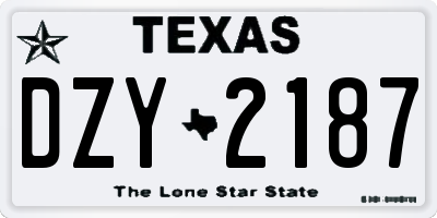 TX license plate DZY2187