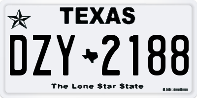 TX license plate DZY2188