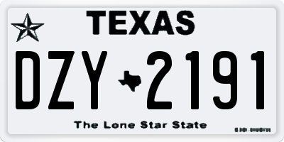 TX license plate DZY2191