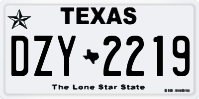 TX license plate DZY2219