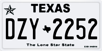 TX license plate DZY2252