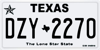 TX license plate DZY2270