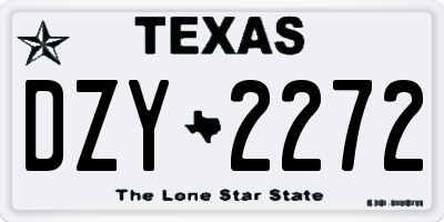 TX license plate DZY2272