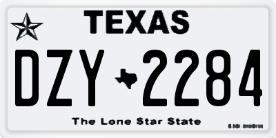 TX license plate DZY2284