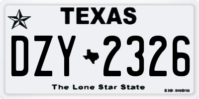 TX license plate DZY2326