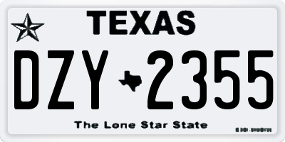 TX license plate DZY2355