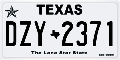TX license plate DZY2371