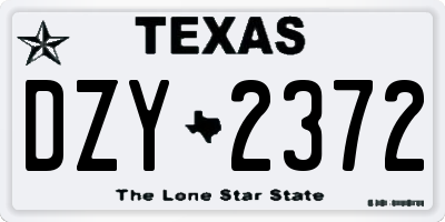 TX license plate DZY2372