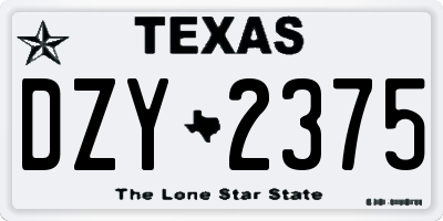 TX license plate DZY2375