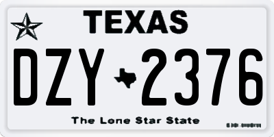 TX license plate DZY2376