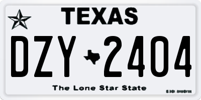 TX license plate DZY2404