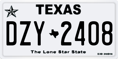 TX license plate DZY2408