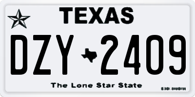 TX license plate DZY2409