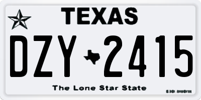 TX license plate DZY2415