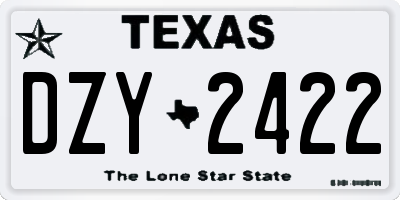 TX license plate DZY2422