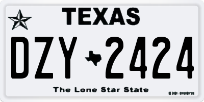 TX license plate DZY2424