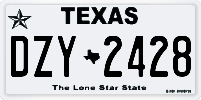 TX license plate DZY2428