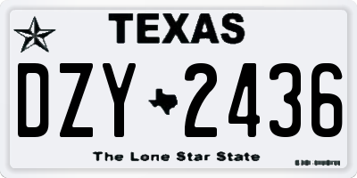 TX license plate DZY2436