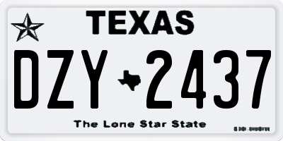 TX license plate DZY2437