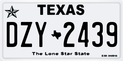 TX license plate DZY2439